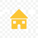 Decorative yellow school building illustration